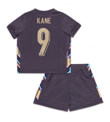 England Harry Kane #9 Borta Kläder Barn EM 2024 Kortärmad (+ Korta byxor)